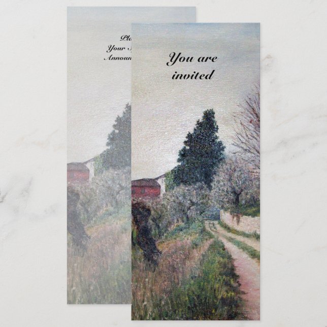 EARLIEST SPRING IN TUSCANY LANDSCAPE INVITATION (Front/Back)