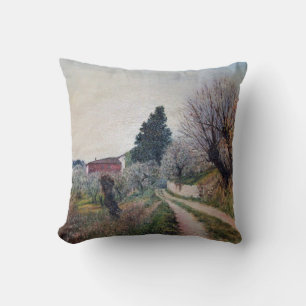 EARLIEST SPRING IN VERNALESE / Tuscany Landscape Cushion