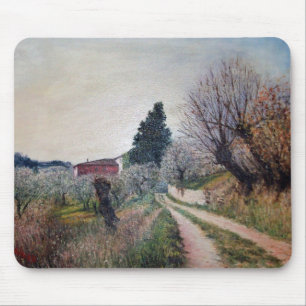 EARLIEST SPRING IN VERNALESE / Tuscany Landscape Mouse Mat