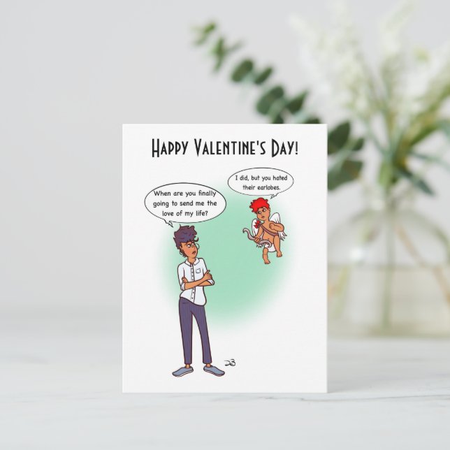Earlobes Valentine's Day Postcard (Standing Front)