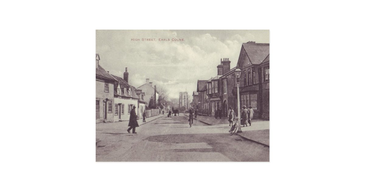 Earls Colne High Street Postcard Vintage Style Zazzle.co.uk