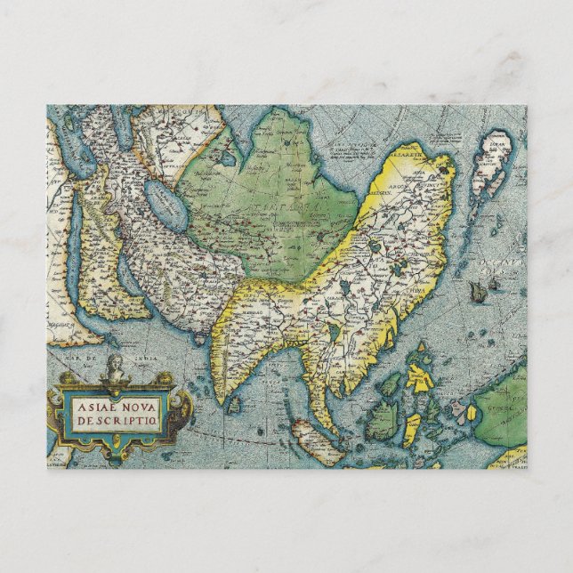 Early 16th Century Map of Asia Postcard (Front)