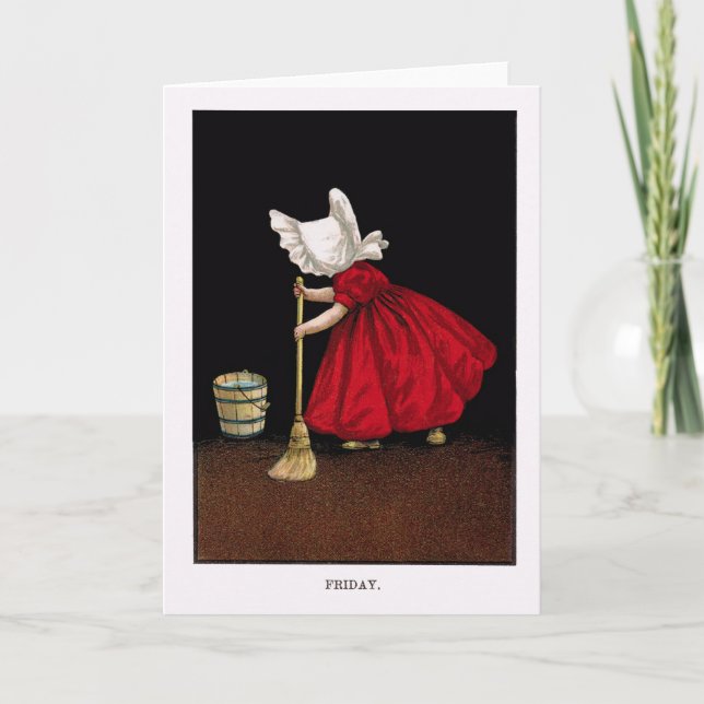 Early 1900's Friday Sunbonnet Sue Greeting Card (Front)