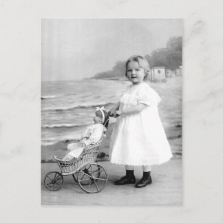 Early 1900's Girl with her doll Postcard