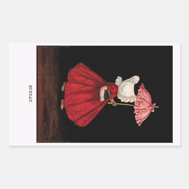 Early 1900's Sunday Sunbonnet Sue Sticker (Front)