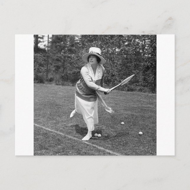 Early 1900s Tennis Fashion Postcard (Front)