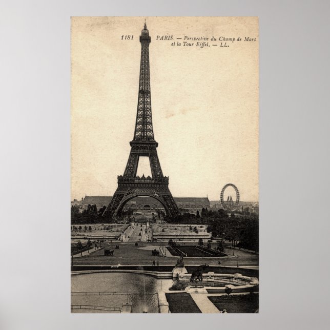 Early 1900's Vintage Eiffel Tower Poster (Front)