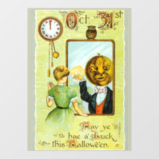 Early 1900s Vintage Halloween Greetings Window Cling