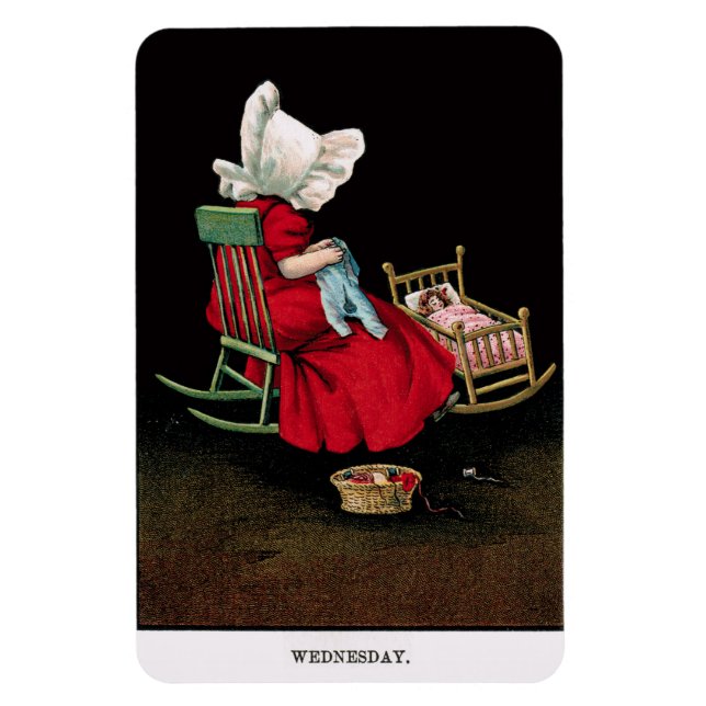 Early 1900's Wednesday Sunbonnet Sue Magnet (Vertical)