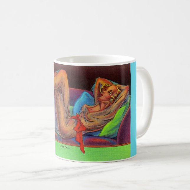 early 1940s Beautiful pin-up girl Coffee Mug (Front Right)