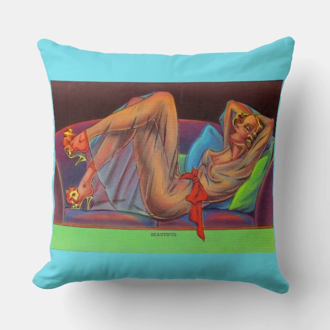 early 1940s Beautiful pin-up girl print Cushion (Front)