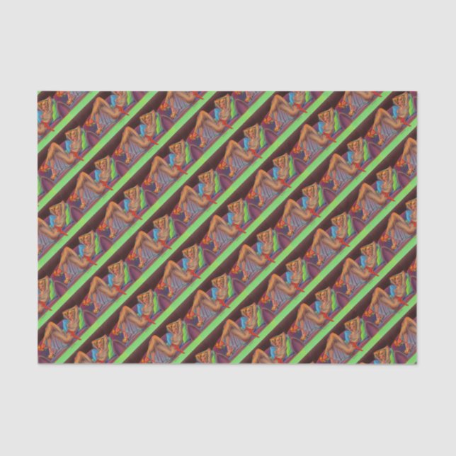 early 1940s Beautiful pin-up girl Tissue Paper (Front)