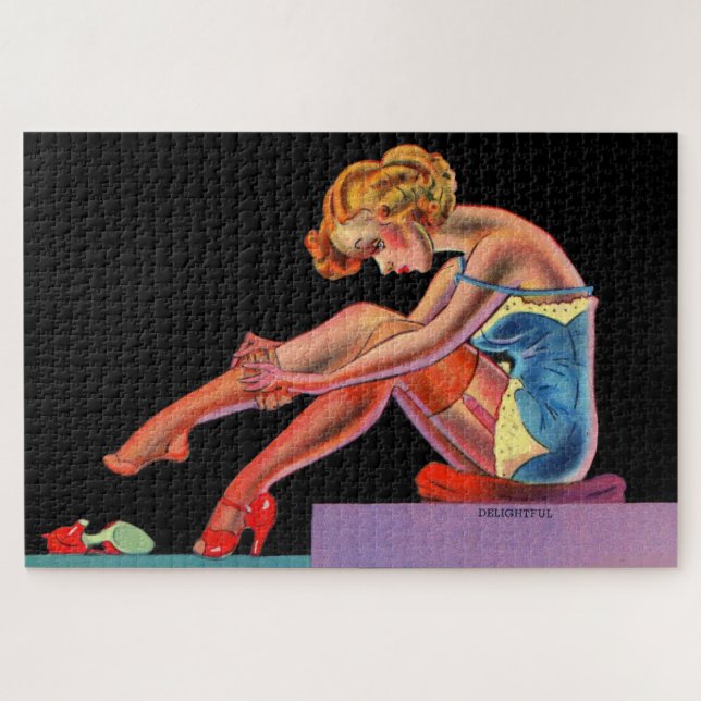 early 1940s Delightful pin-up girl Jigsaw Puzzle (Horizontal)