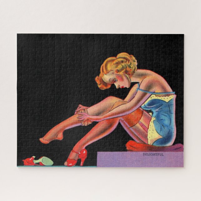 early 1940s Delightful pin-up girl Jigsaw Puzzle (Horizontal)