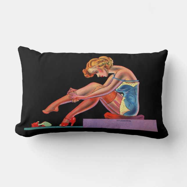 early 1940s Delightful pin-up girl Lumbar Cushion (Front)