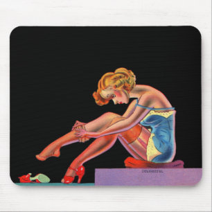 early 1940s Delightful pin-up girl Mouse Mat
