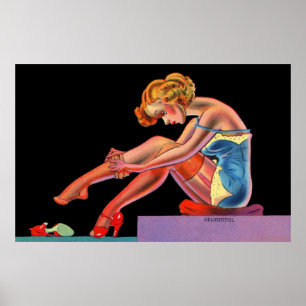 early 1940s Delightful pin-up girl Poster