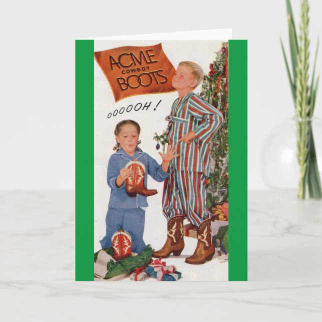 early 1950s cowboy boots for Christmas Holiday Card (Front)