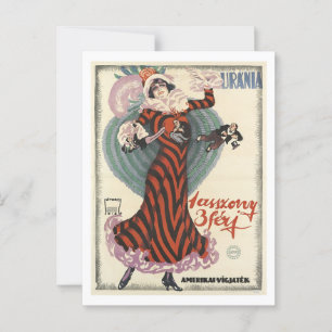 Early 20th Century Comedy Theater Inspired Postcard