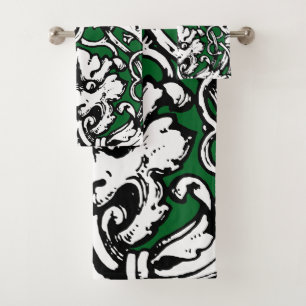 Early 20th Century Knotwork Lion Bath Towel Set