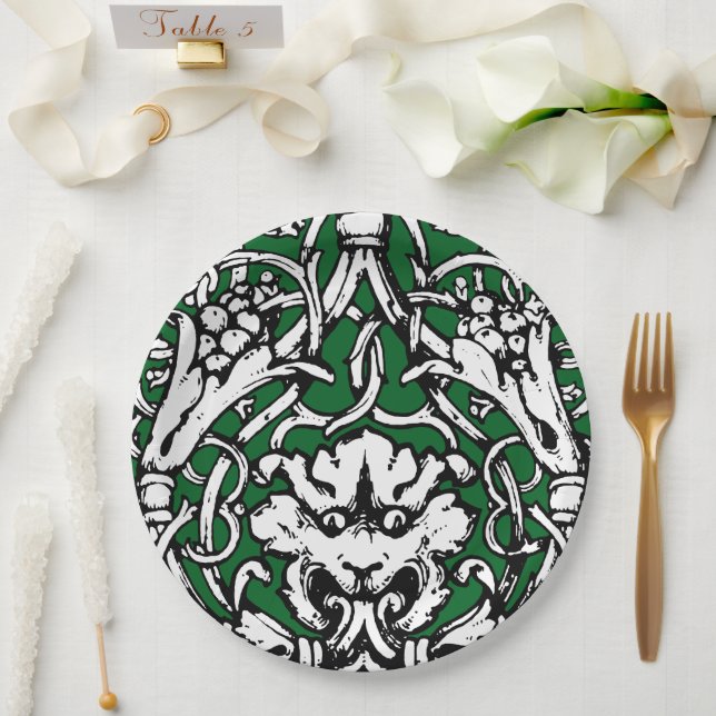Early 20th Century Knotwork Lion Paper Plate (Wedding)