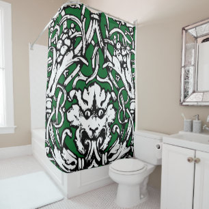 Early 20th Century Knotwork Lion Shower Curtain