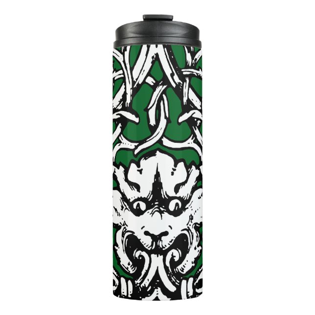 Early 20th Century Knotwork Lion Thermal Tumbler (Front)