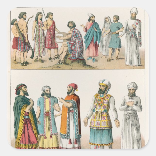 Early Asiatic Dress, from 'Trachten der Square Sticker (Front)
