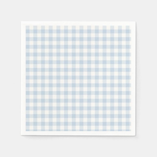 Early Autumn Classic Gingham | Dusty Blue Napkin (Front)