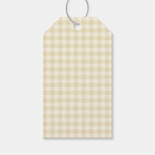 Early Autumn Classic Gingham Golden Wheat Gift Tags