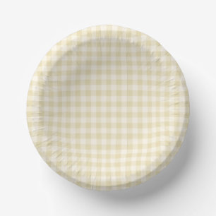 Early Autumn Classic Gingham Golden Wheat Paper Plate