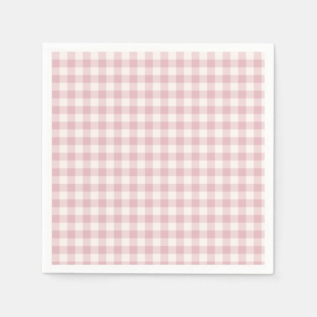 Early Autumn Classic Gingham | Muted Rose Napkin (Front)