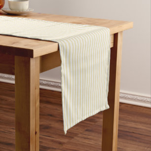 Early Autumn Heritage Stripes Golden Wheat Short Table Runner
