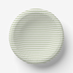 Early Autumn Heritage Stripes   Soft Olive ll Paper Plate