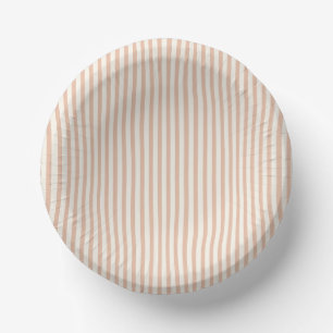 Early Autumn Heritage Stripes Warm Apricot Paper Plate