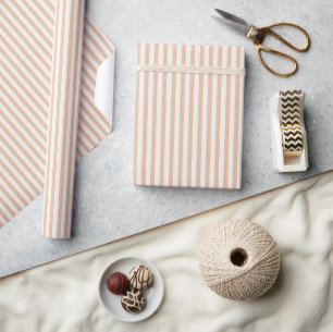 Early Autumn Heritage Stripes Warm Apricot Wrapping Paper