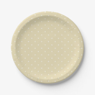 Early Autumn Polka Dots Micro   Golden Wheat  Paper Plate