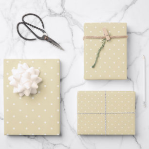 Early Autumn Polka Dots Micro Golden Wheat Wrapping Paper Sheet
