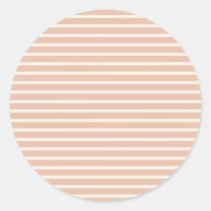 Early Autumn Refined Stripes Warm Apricot ll Classic Round Sticker