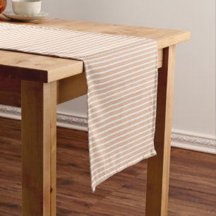 Early Autumn Refined Stripes Warm Apricot ll Short Table Runner