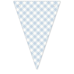 Early Autumn Retro Gingham Dusty Blue Bunting