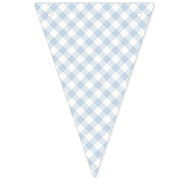 Early Autumn Retro Gingham | Dusty Blue Bunting (First Flag)