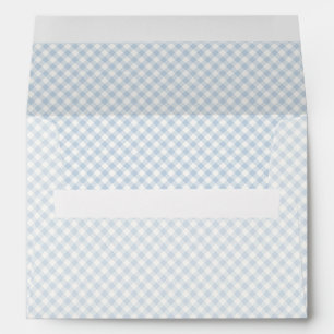 Early Autumn Retro Gingham Dusty Blue Envelope