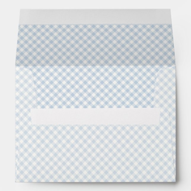 Early Autumn Retro Gingham | Dusty Blue Envelope (Back (Bottom))