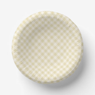 Early Autumn Retro Gingham Golden Wheat Paper Plate