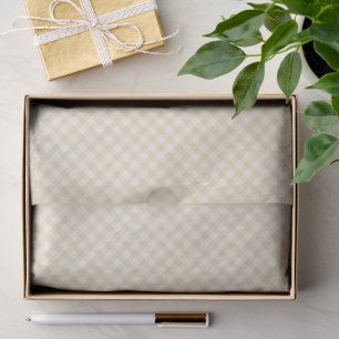 Early Autumn Retro Gingham Golden Wheat Tissue Paper