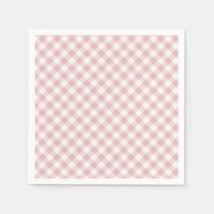 Early Autumn Retro Gingham Muted Rose Napkin