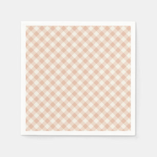 Early Autumn Retro Gingham Warm Apricot Napkin