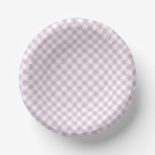 Early Autumn Retro Gingham Warm Lilac Paper Plate