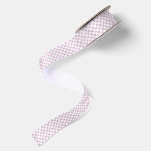 Early Autumn Retro Gingham Warm Lilac Satin Ribbon